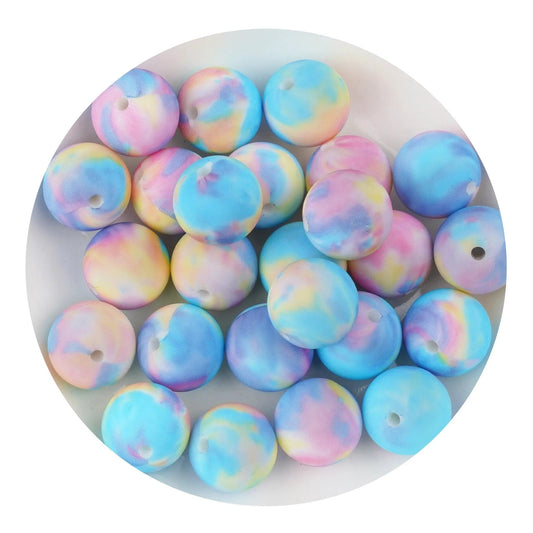 Master Maker Crafts -  Silicone Bead Round - Rainbow (5 Beads - 15mm)