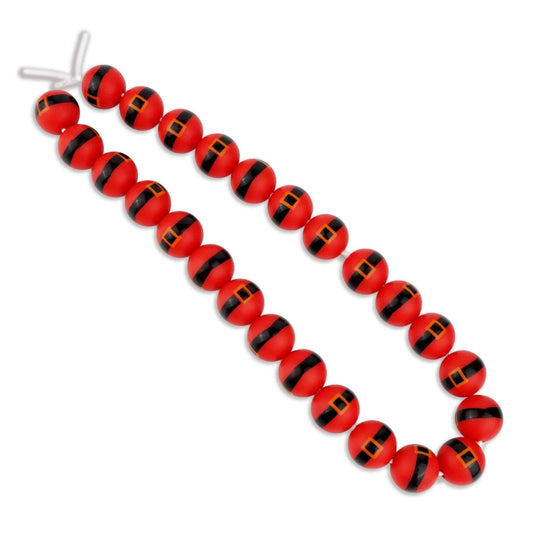 Master Maker Crafts -  Silicone Bead Round - Santa Belt (5 Beads - 15mm)