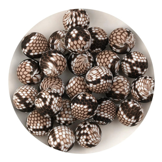Master Maker Crafts -  Silicone Bead Round - Serpentine (5 Beads - 15mm)