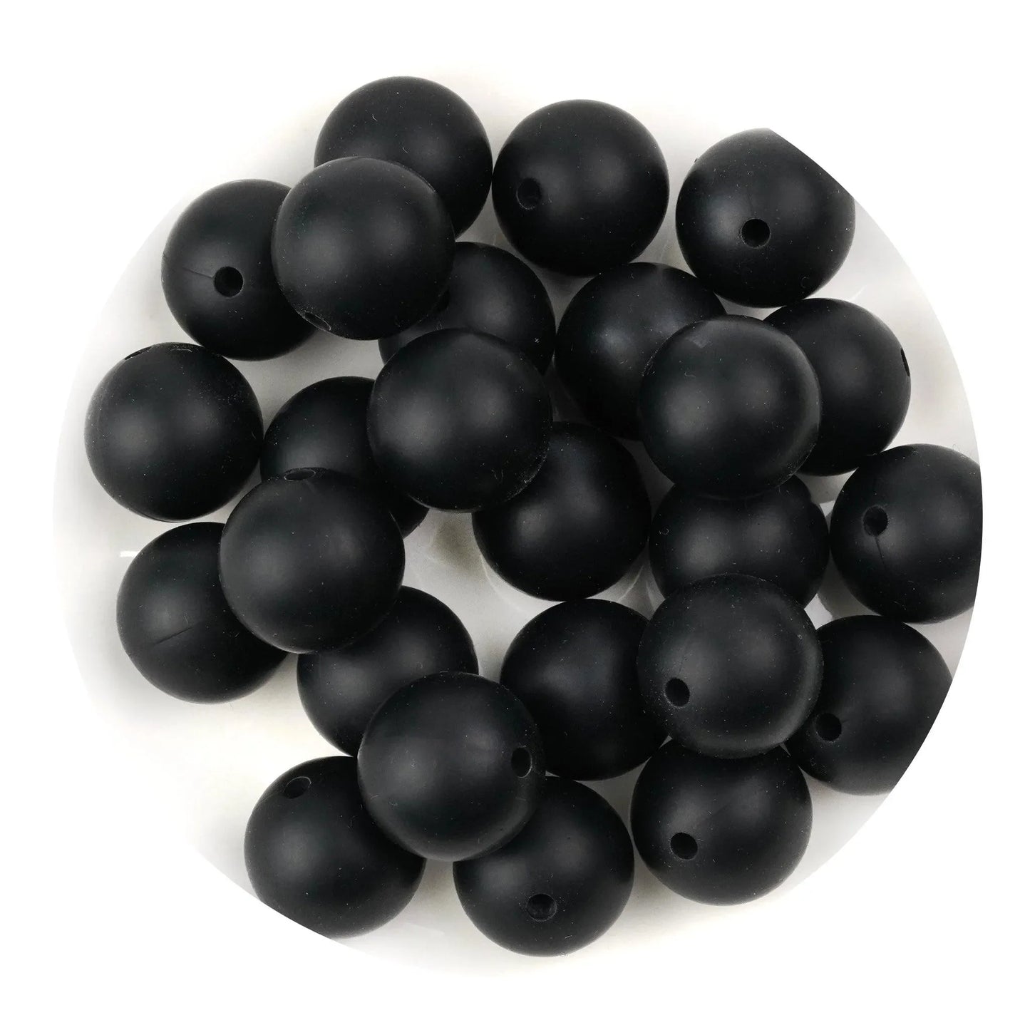 Master Maker Crafts -  Silicone Bead Round - Smokey Black (5 Beads - 15mm)