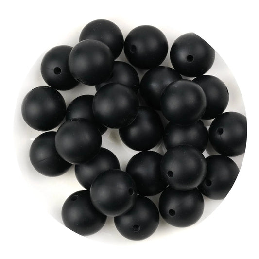 Master Maker Crafts -  Silicone Bead Round - Smokey Black (5 Beads - 15mm)