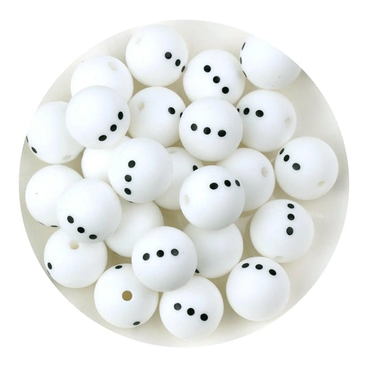 Master Maker Crafts -  Silicone Bead Round - Snowman (5 Beads - 15mm)