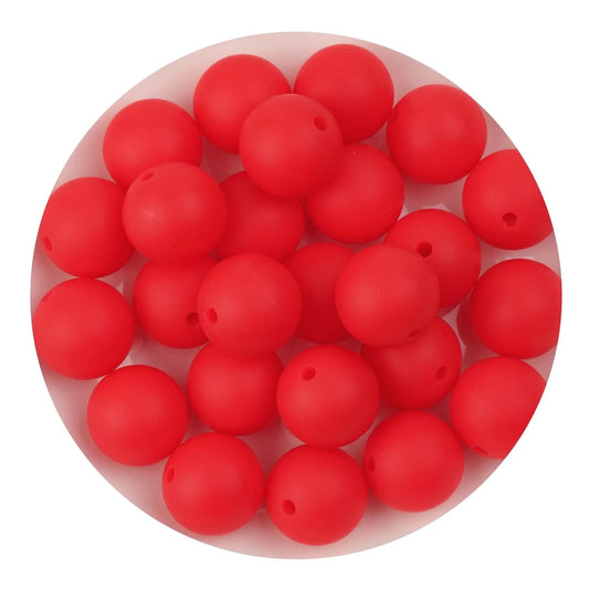 Master Maker Crafts -  Silicone Bead Round - Strawberry Red (5 Beads - 15mm)