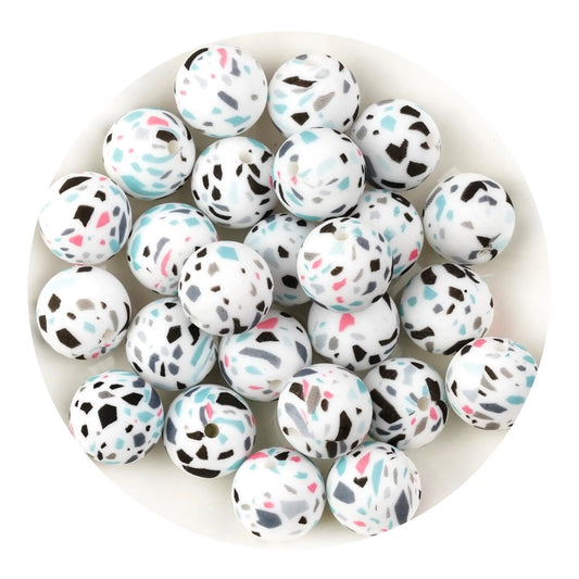 Master Maker Crafts -  Silicone Bead Round - Terrazzo (5 Beads - 15mm)