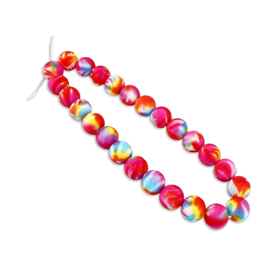 Master Maker Crafts -  Silicone Bead Round - Tie Dye (5 Beads - 15mm)