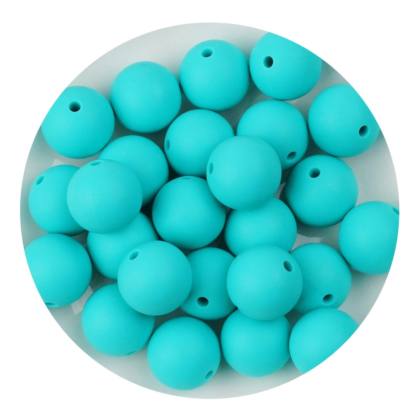 Master Maker Crafts -  Silicone Bead Round - Turquoise (5 Beads - 15mm)