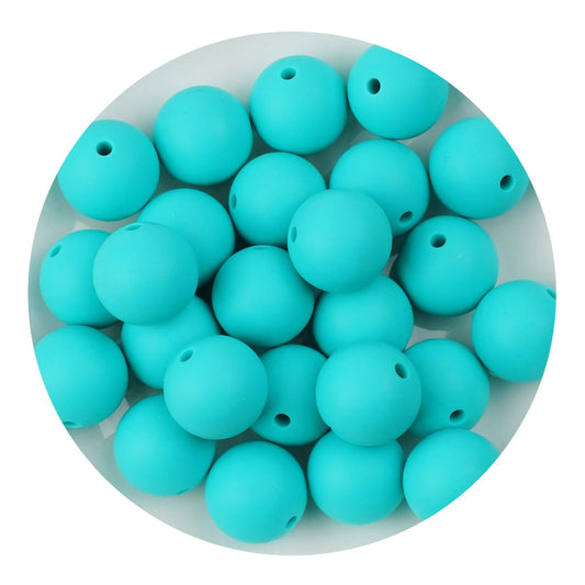 Master Maker Crafts -  Silicone Bead Round - Turquoise (5 Beads - 15mm)