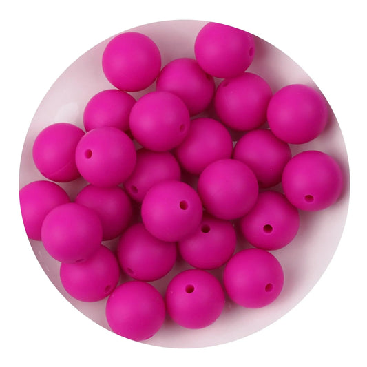 Master Maker Crafts -  Silicone Bead Round - Violet Red (5 Beads - 15mm)