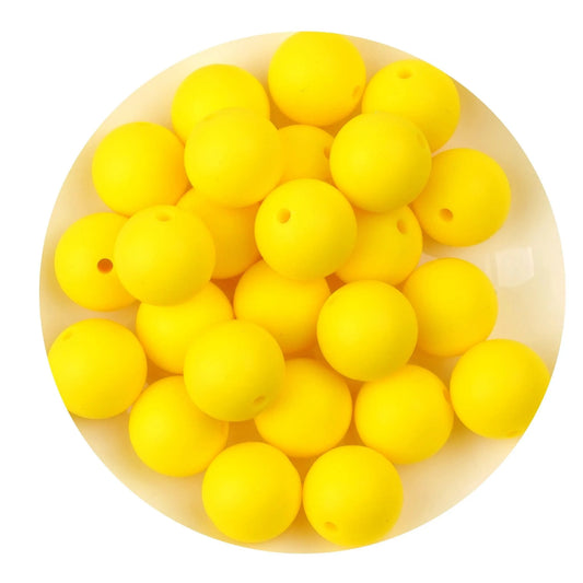 Master Maker Crafts -  Silicone Bead Round - Yellow (5 Beads - 15mm)