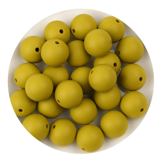 Master Maker Crafts -  Silicone Bead Round - Yellowish Green (5 Beads - 15mm)