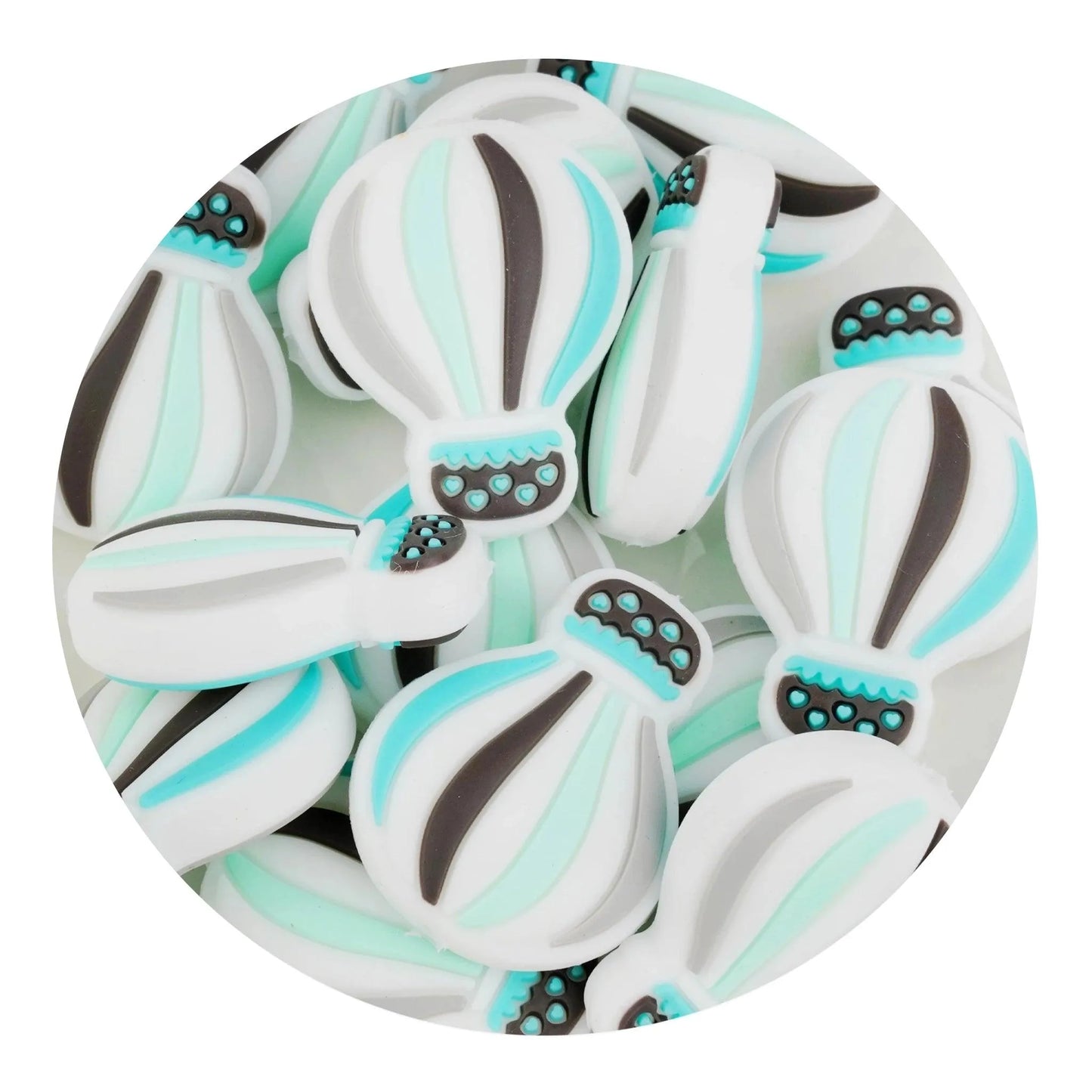 Master Maker Crafts -  Silicone Focal Bead Balloon - Green (5 Beads)