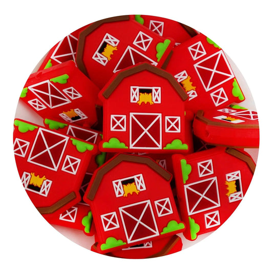 Master Maker Crafts -  Silicone Focal Bead Barn - Red (5 Beads)