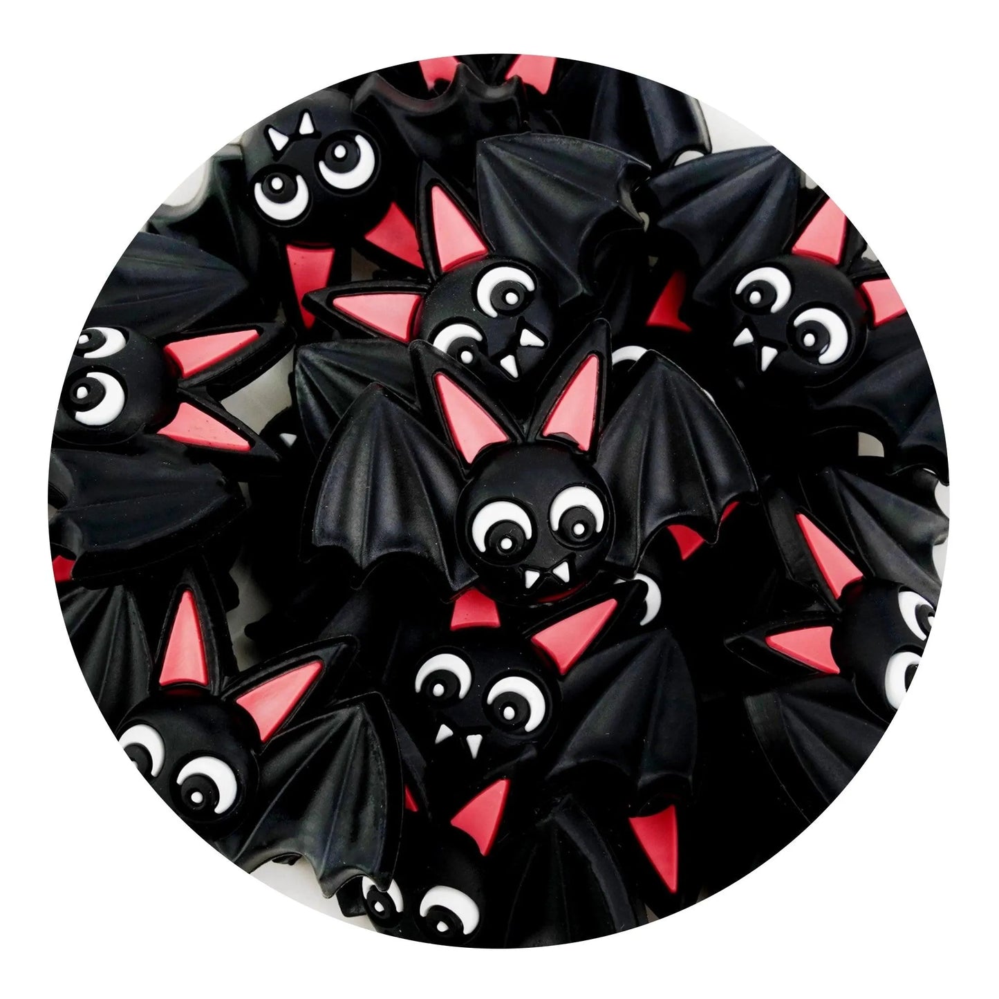 Master Maker Crafts -  Silicone Focal Bead Bat - Black (5 Beads)
