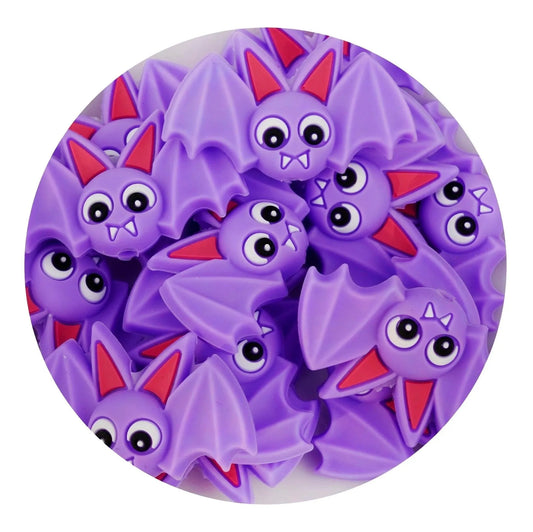 Master Maker Crafts -  Silicone Focal Bead Bat - Purple (5 Beads)