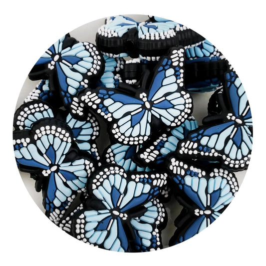 Master Maker Crafts -  Silicone Focal Bead Butterfly - Blue (5 Beads)