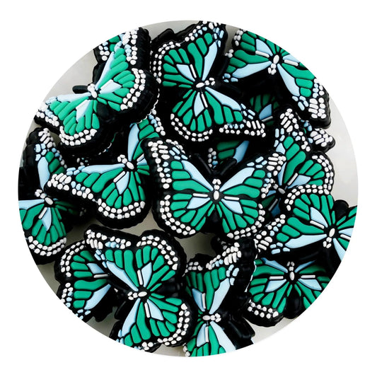 Master Maker Crafts -  Silicone Focal Bead Butterfly - Green (5 Beads)