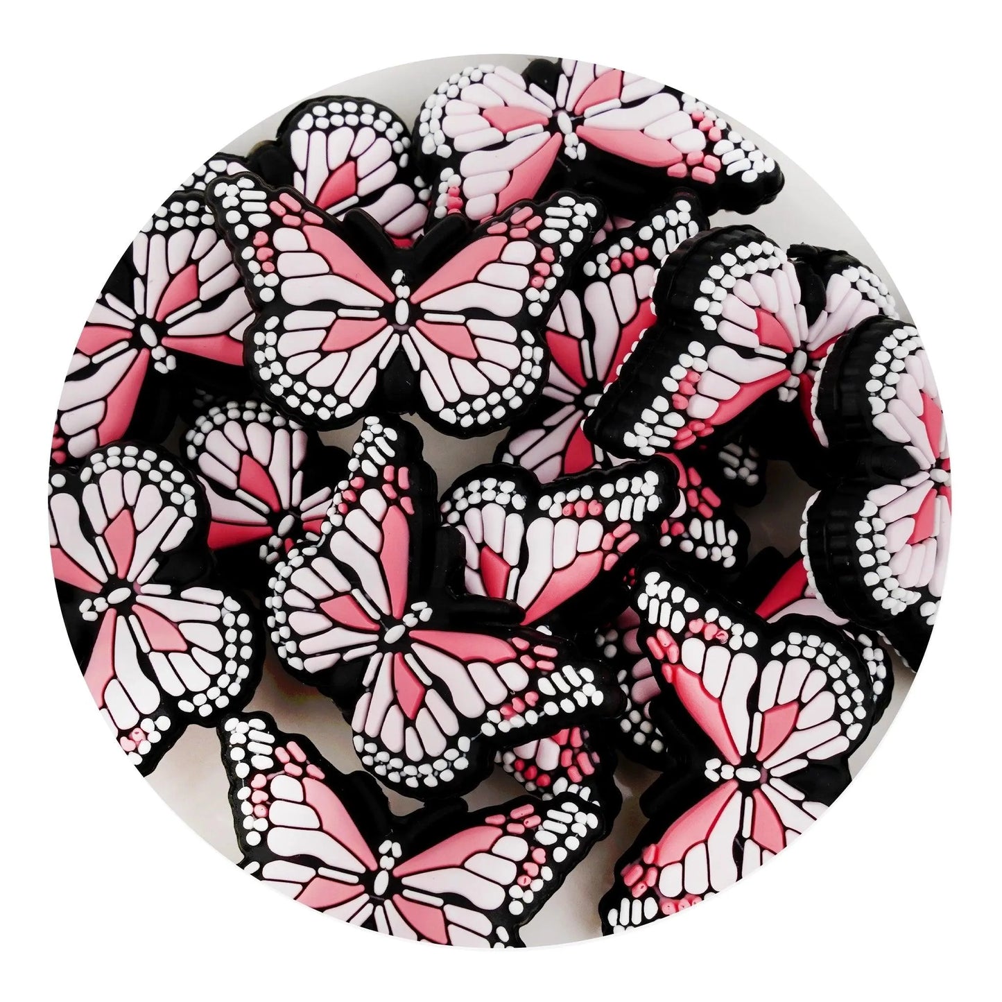 Master Maker Crafts -  Silicone Focal Bead Butterfly - Pink (5 Beads)