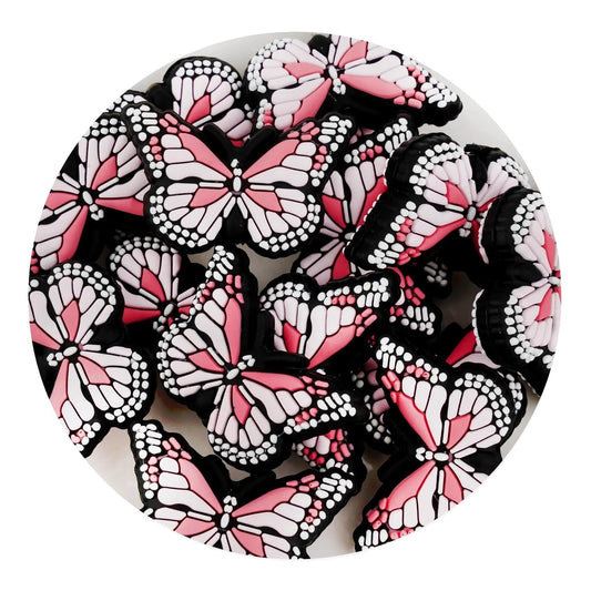 Master Maker Crafts -  Silicone Focal Bead Butterfly - Pink (5 Beads)