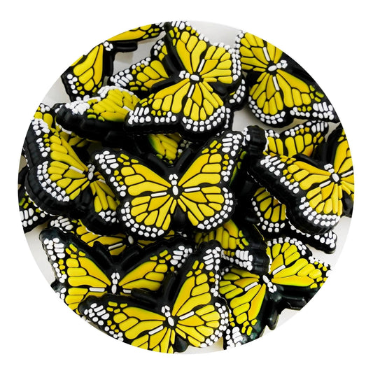 Master Maker Crafts -  Silicone Focal Bead Butterfly - Yellow (5 Beads)