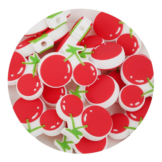 Master Maker Crafts -  Silicone Focal Bead Cherry - Red (5 Beads)