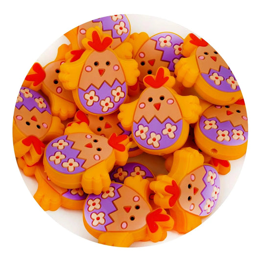 Master Maker Crafts -  Silicone Focal Bead Chicken - Purple (5 Beads)