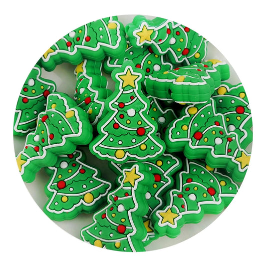 Master Maker Crafts -  Silicone Focal Bead Christmas Tree - Green (5 Beads)