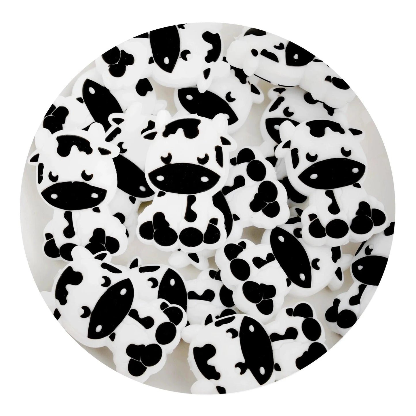 Master Maker Crafts -  Silicone Focal Bead Cow - Black (5 Beads)