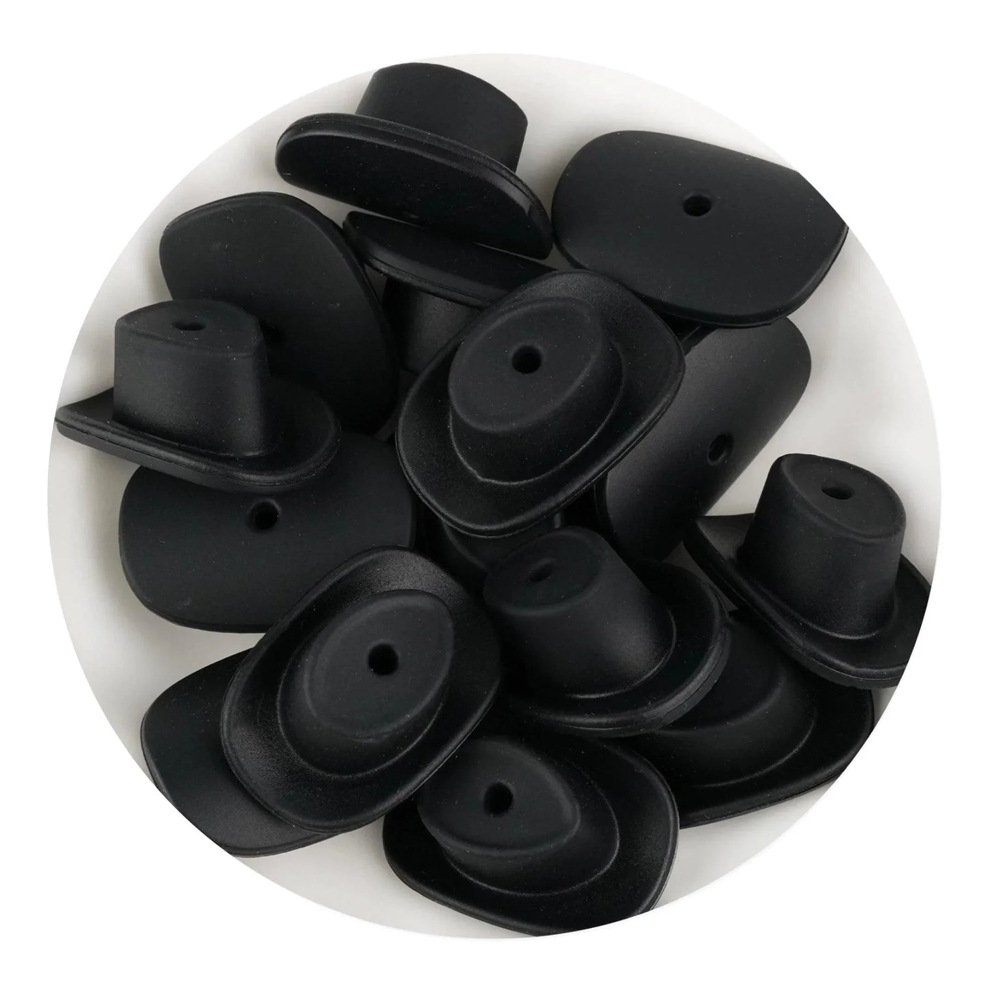 Master Maker Crafts -  Silicone Focal Bead Cowboy Hat - Black (5 Beads)