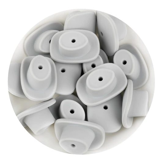 Master Maker Crafts -  Silicone Focal Bead Cowboy Hat - Light Gray (5 Beads)
