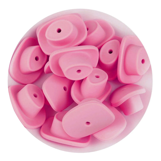 Master Maker Crafts -  Silicone Focal Bead Cowboy Hat - Pink (5 Beads)