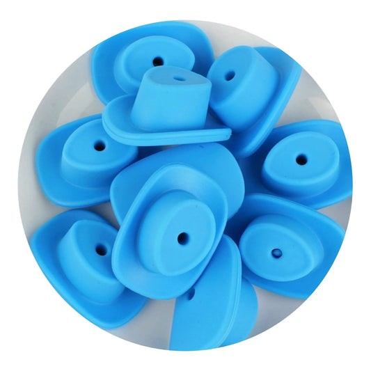 Master Maker Crafts -  Silicone Focal Bead Cowboy Hat - Sky Blue (5 Beads)