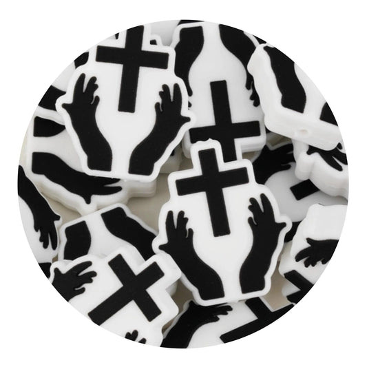 Master Maker Crafts -  Silicone Focal Bead Cross - Black (5 Beads)