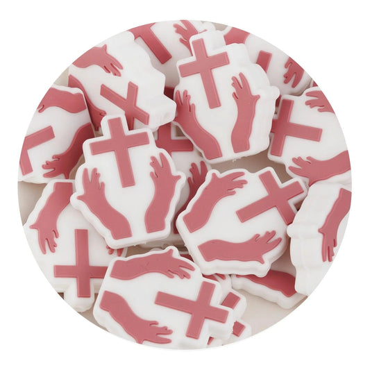 Master Maker Crafts -  Silicone Focal Bead Cross - Blush (5 Beads)