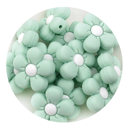 Master Maker Crafts -  Silicone Focal Bead Daisy - Light Green (5 Beads)