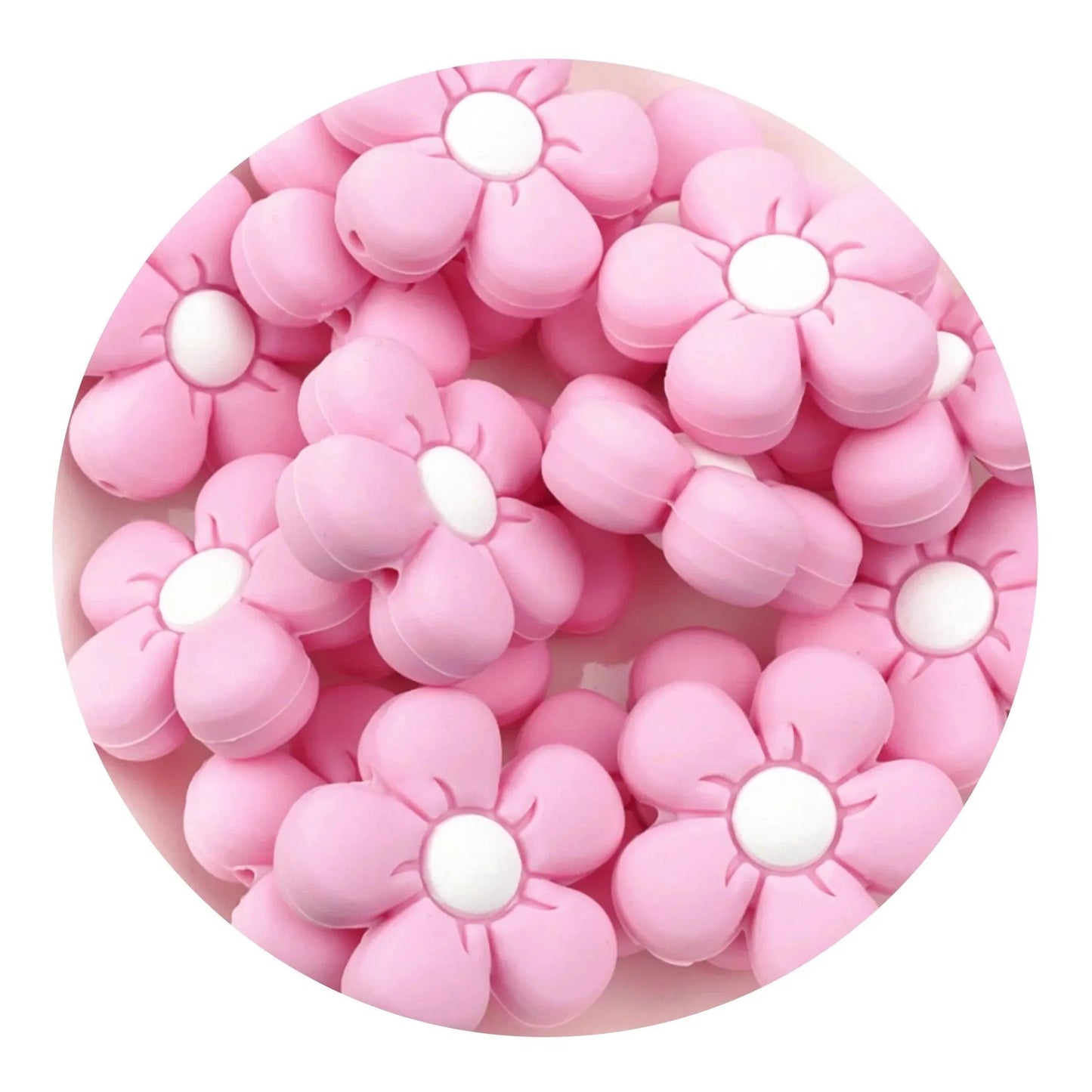 Master Maker Crafts -  Silicone Focal Bead Daisy - Light Pink (5 Beads)