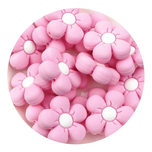 Master Maker Crafts -  Silicone Focal Bead Daisy - Light Pink (5 Beads)