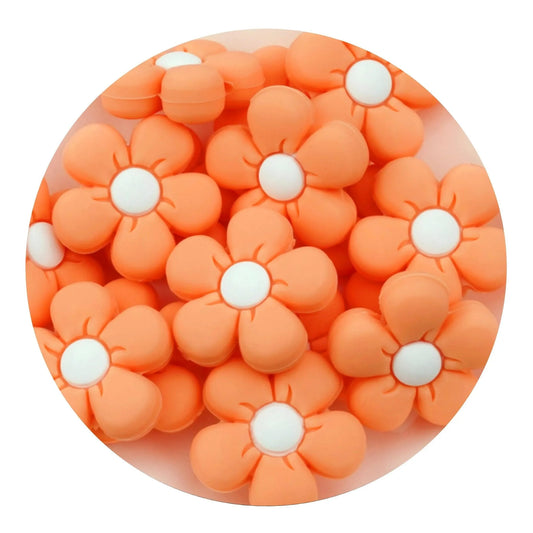 Master Maker Crafts -  Silicone Focal Bead Daisy - Peach (5 Beads)
