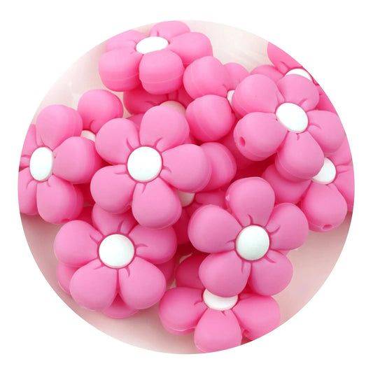 Master Maker Crafts -  Silicone Focal Bead Daisy - Pink (5 Beads)