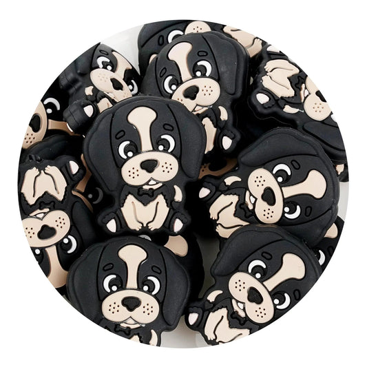 Master Maker Crafts -  Silicone Focal Bead Dog - Black (5 Beads)