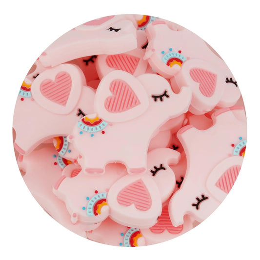 Master Maker Crafts -  Silicone Focal Bead Elephant - Pink (5 Beads)