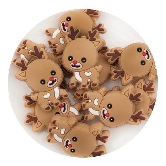 Master Maker Crafts -  Silicone Focal Bead Fawn - Light Brown (5 Beads)