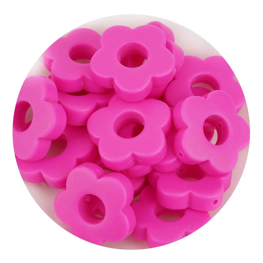 Master Maker Crafts -  Silicone Focal Bead Flower - Fuchsia (5 Beads)