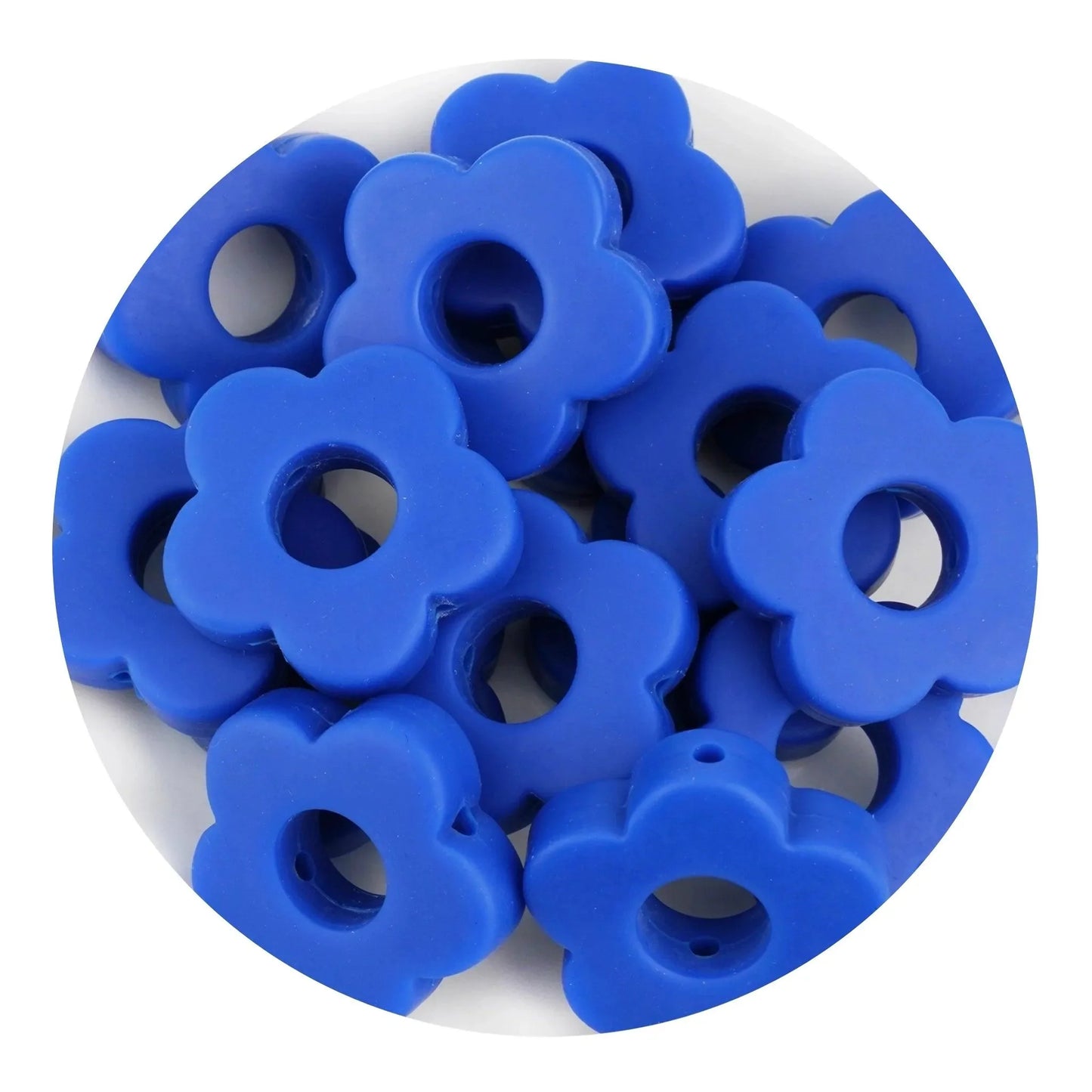 Master Maker Crafts -  Silicone Focal Bead Flower - Navy (5 Beads)