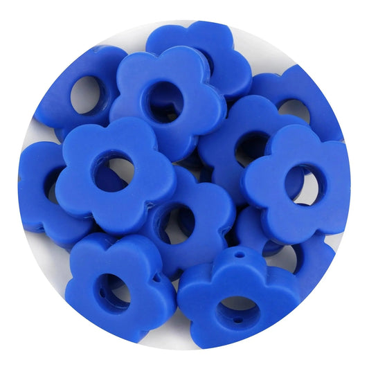 Master Maker Crafts -  Silicone Focal Bead Flower - Navy (5 Beads)