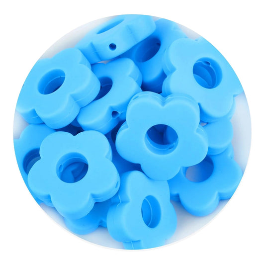 Master Maker Crafts -  Silicone Focal Bead Flower - Sky Blue (5 Beads)
