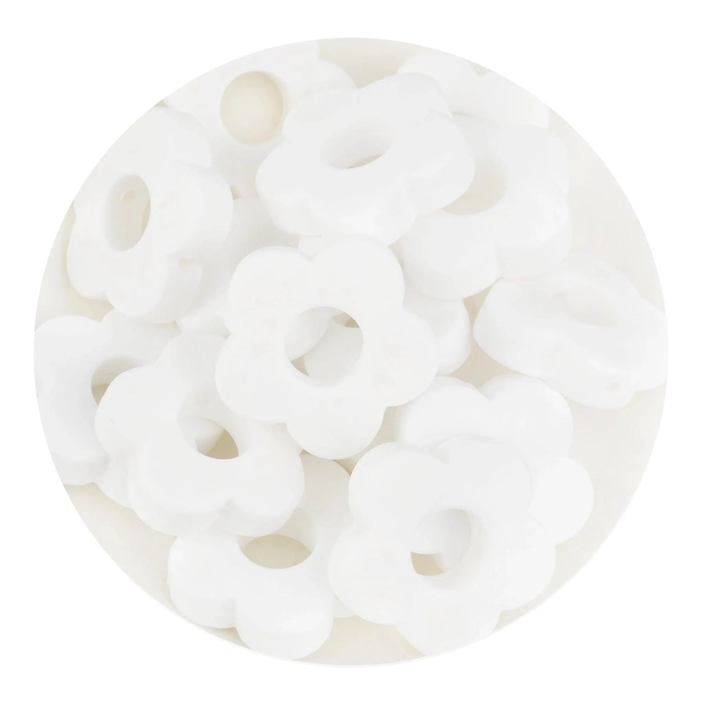 Master Maker Crafts -  Silicone Focal Bead Flower - White (5 Beads)