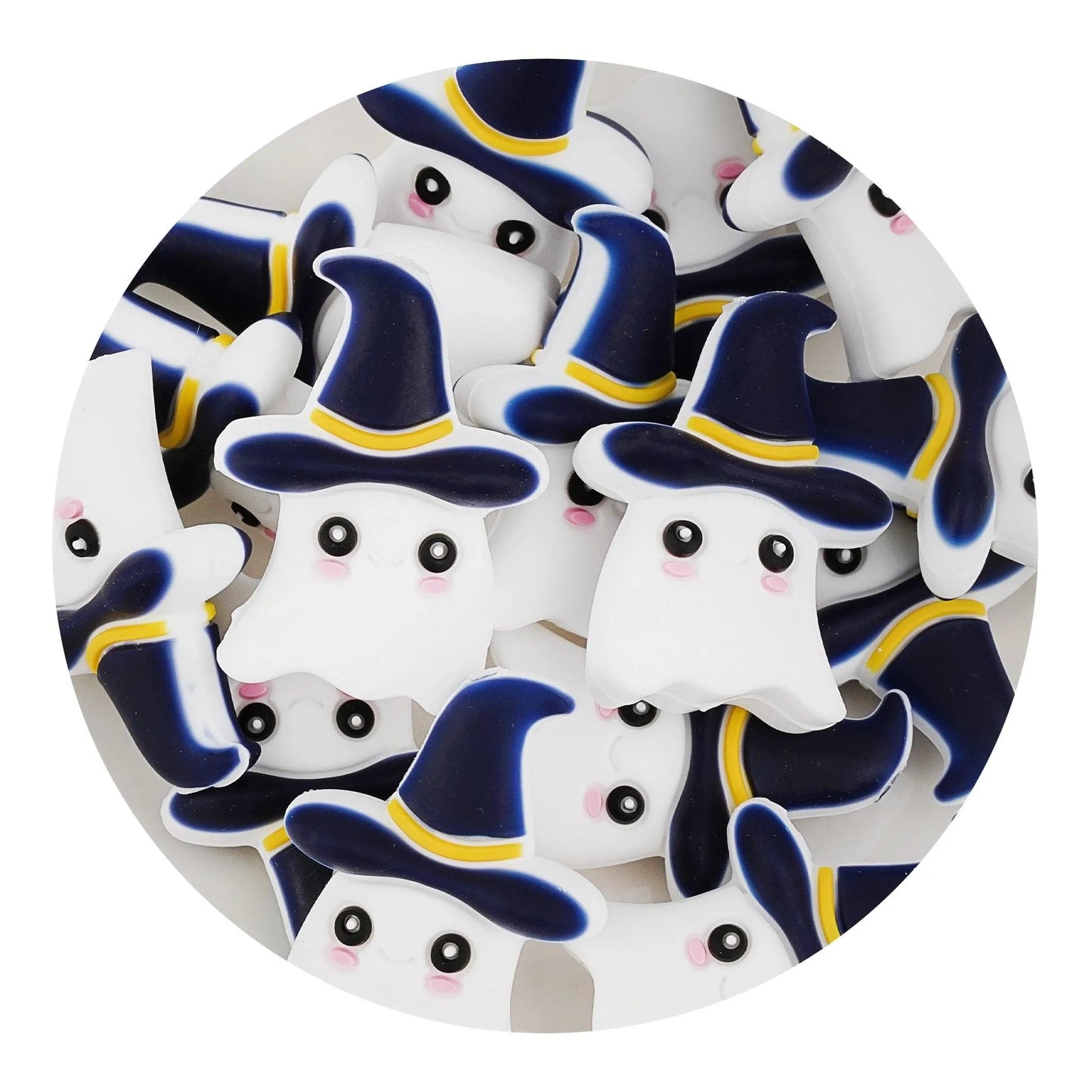 Master Maker Crafts -  Silicone Focal Bead Ghost - White (5 Beads)