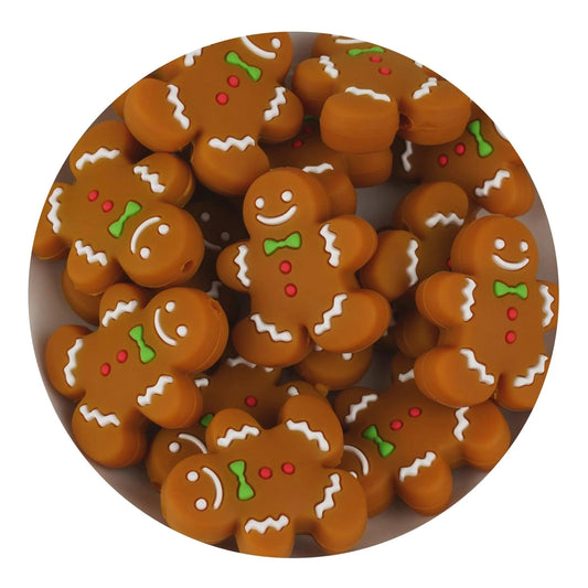 Master Maker Crafts -  Silicone Focal Bead Gingerbread - Brown (5 Beads)