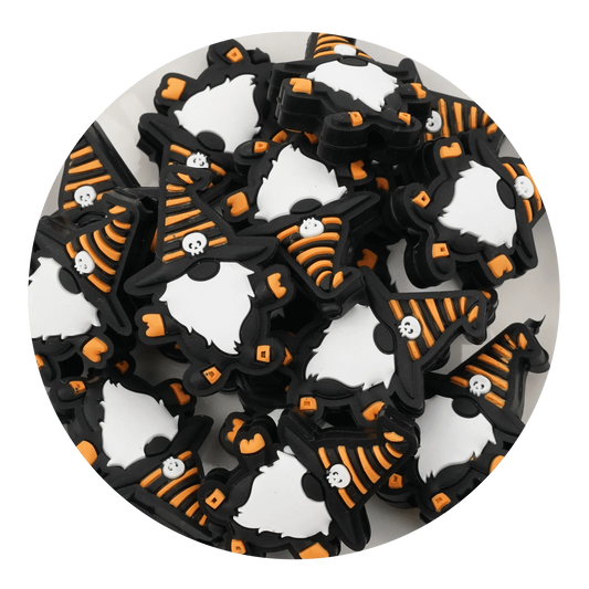 Master Maker Crafts -  Silicone Focal Bead - Gnome Orange & White (5 Beads)