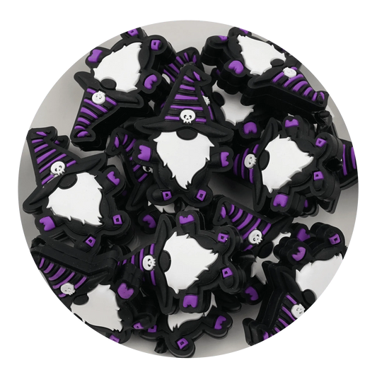Master Maker Crafts -  Silicone Focal Bead - Gnome Purple & Black (5 Beads)